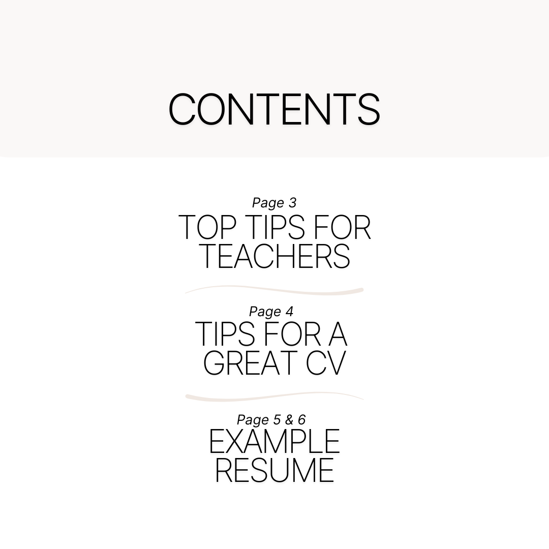 UAE Tips and CV Template for Teachers